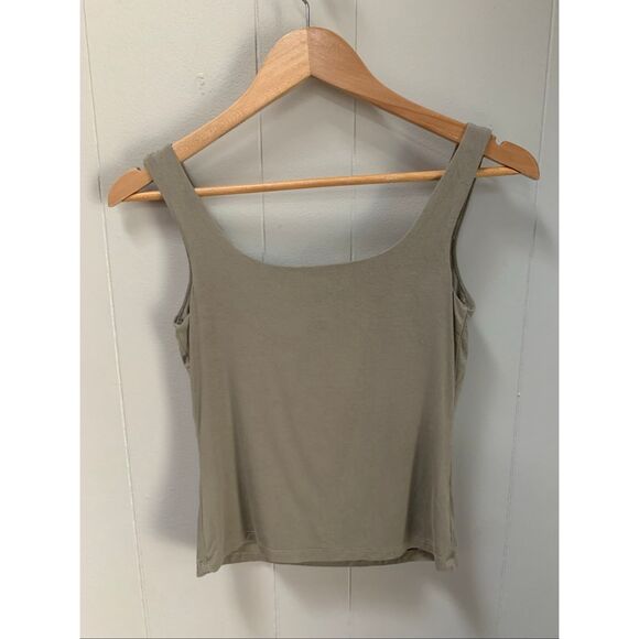 Carly Jean Los Angeles CJLA Olive Green Tank Top Small - Picture 2 of 7